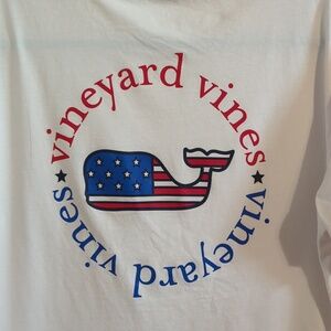 Vineyard Vines Tee Shirt White With American Flag Large